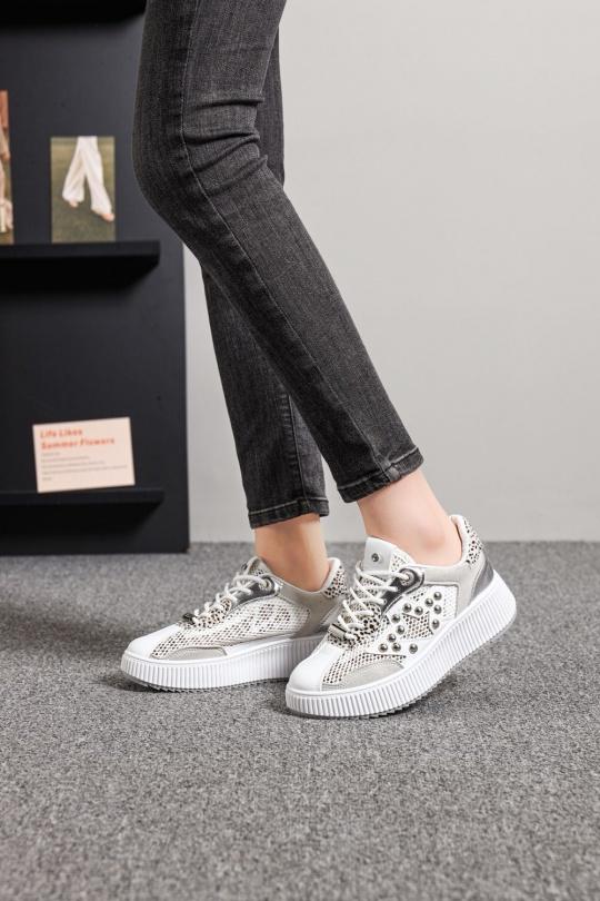 Baskets Chaussures Argent BELLOSTAR YY-157 Efashion Paris