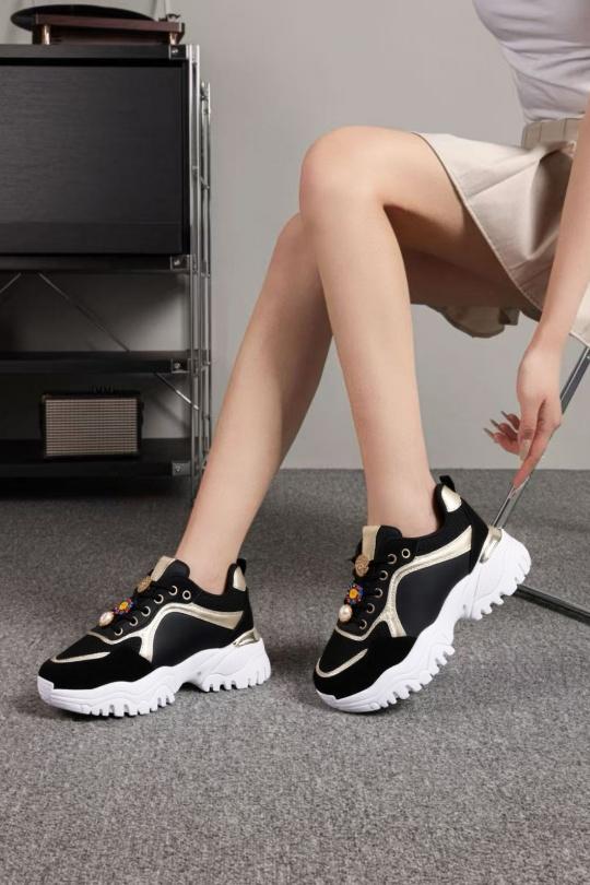 Baskets Chaussures Noir BELLOSTAR YY-151 Efashion Paris