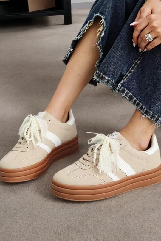 Baskets Chaussures Beige BELLOSTAR YY-139 Efashion Paris