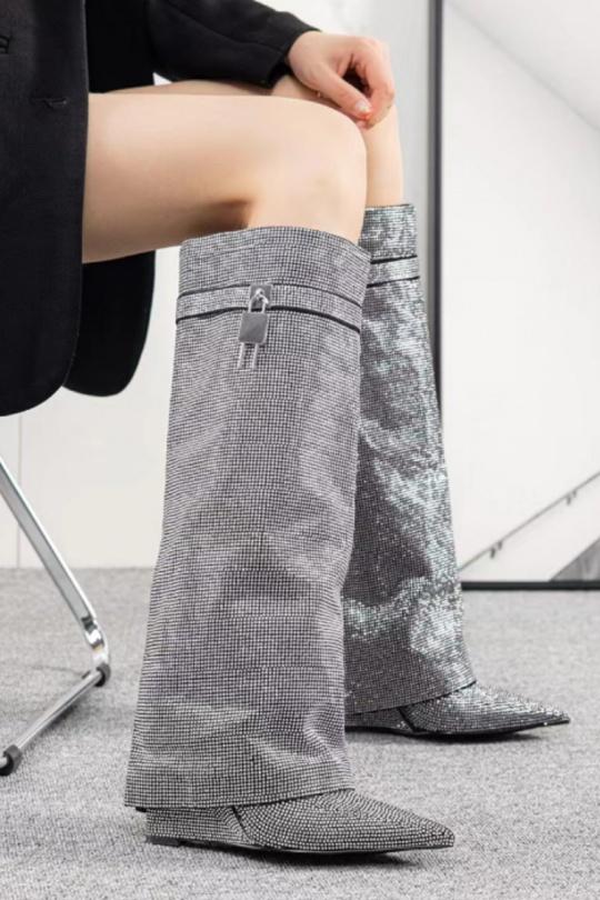 Bottes Chaussures Argent BELLOSTAR 33-CD Efashion Paris