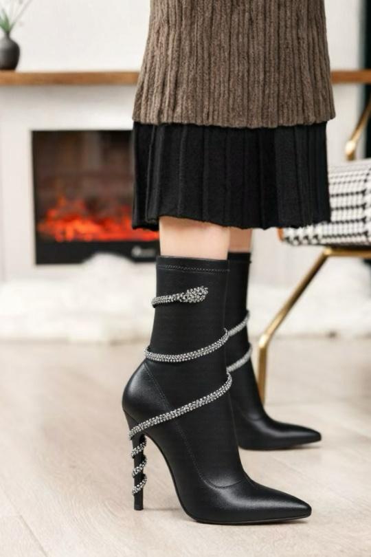 Bottines Chaussures Noir BELLOSTAR 51-CD Efashion Paris