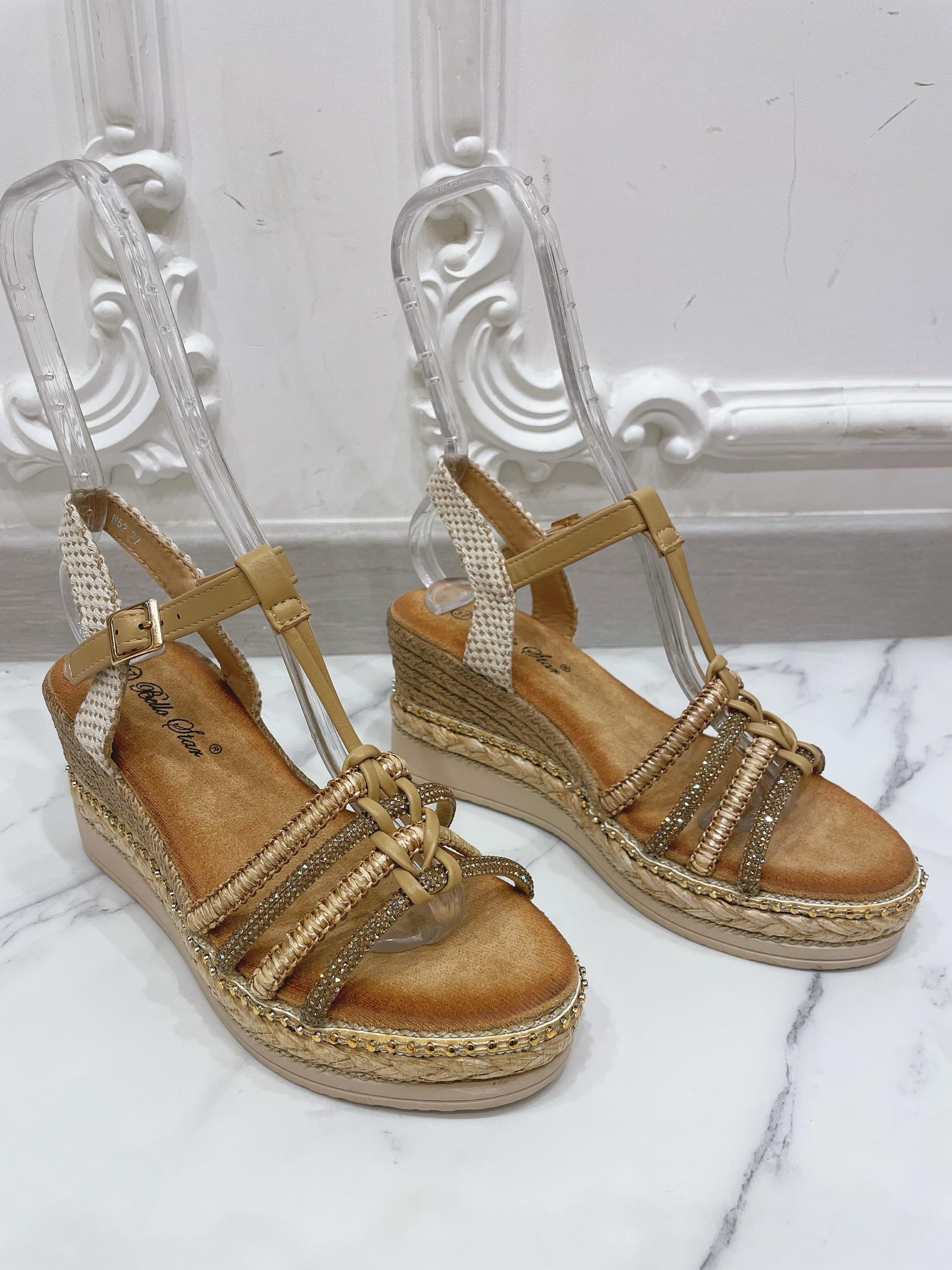 Compensées Chaussures Beige BELLOSTAR W52 #c Efashion Paris