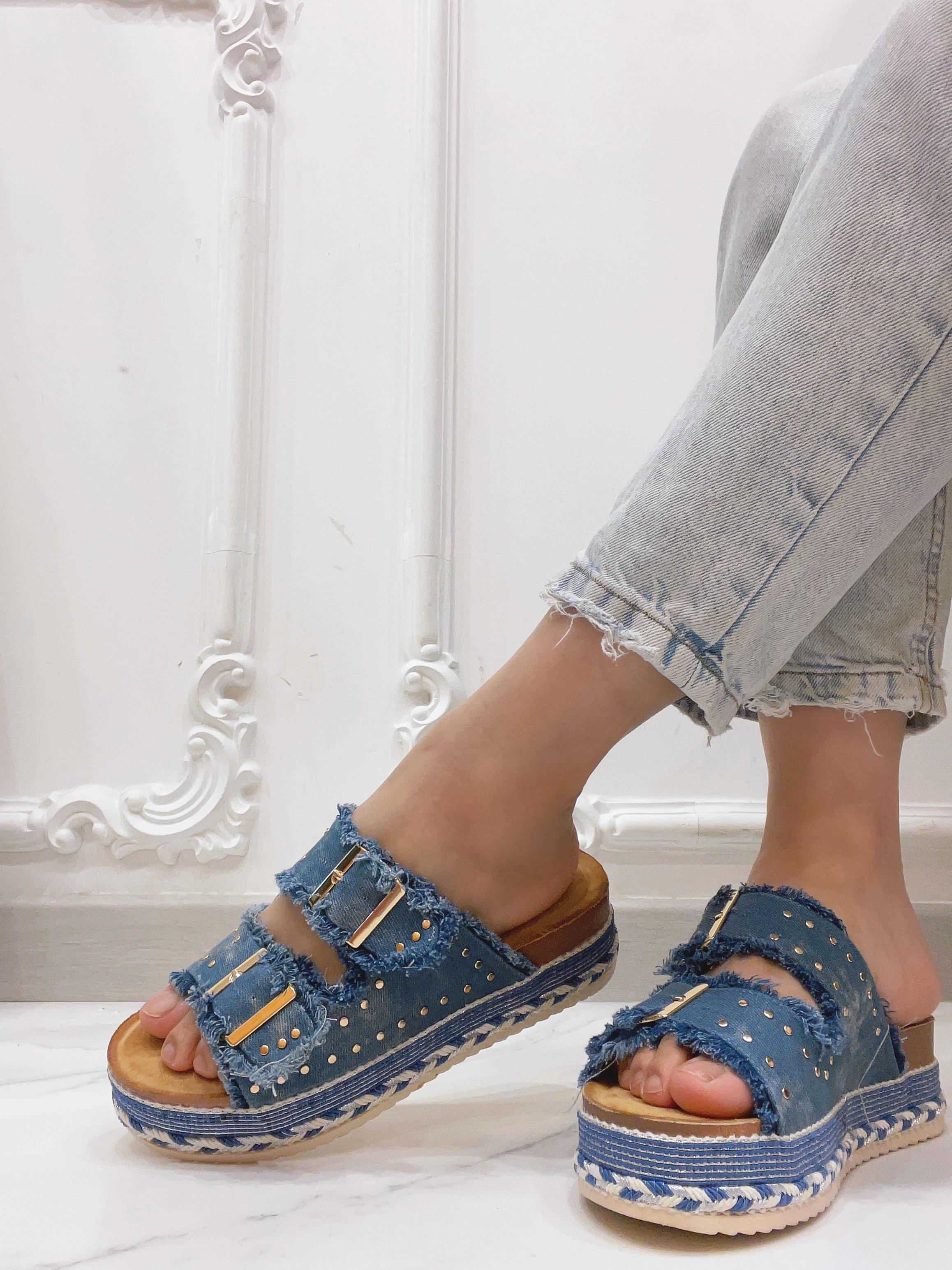 Sandals Shoes Blue BELLOSTAR W55 #c Efashion Paris