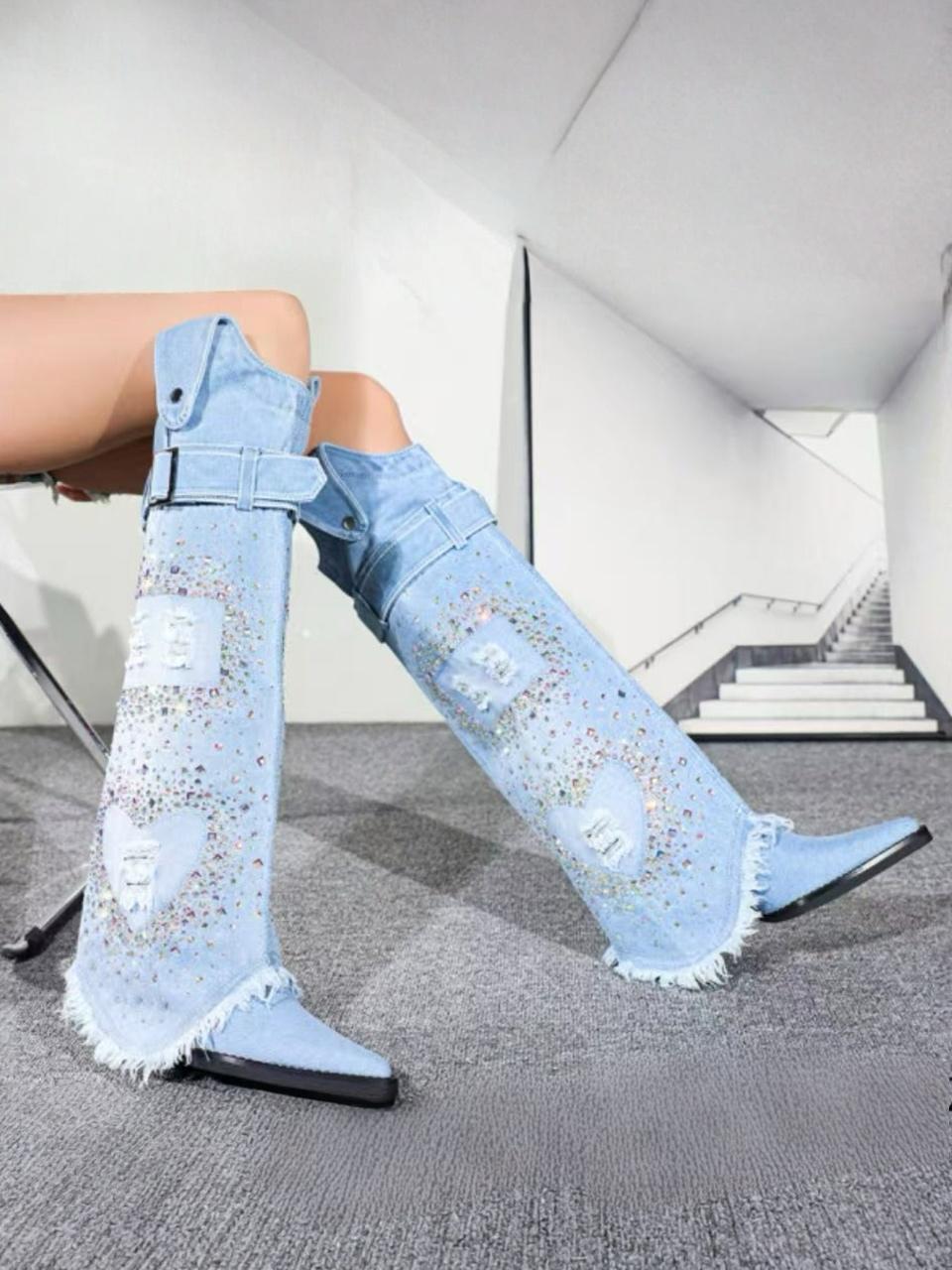 Bottes Chaussures Bleu BELLOSTAR 11-CD #c Efashion Paris