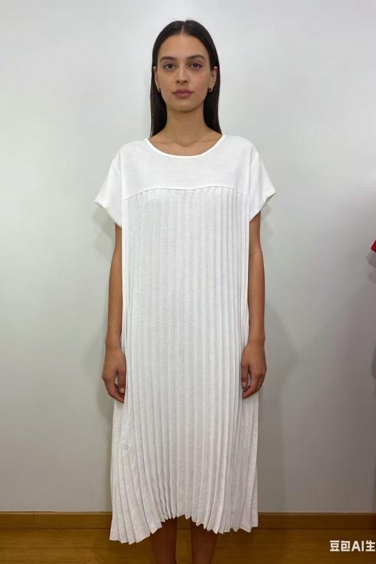 Robes mi-longues Femme Blanc CORALINE 11105 Efashion Paris