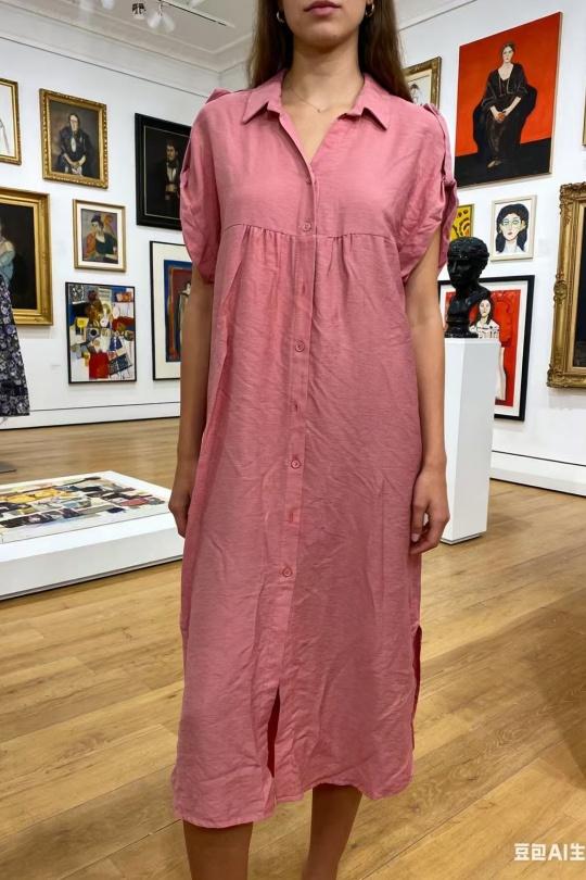 Robes mi-longues Femme Rose CORALINE 23101-2 Efashion Paris