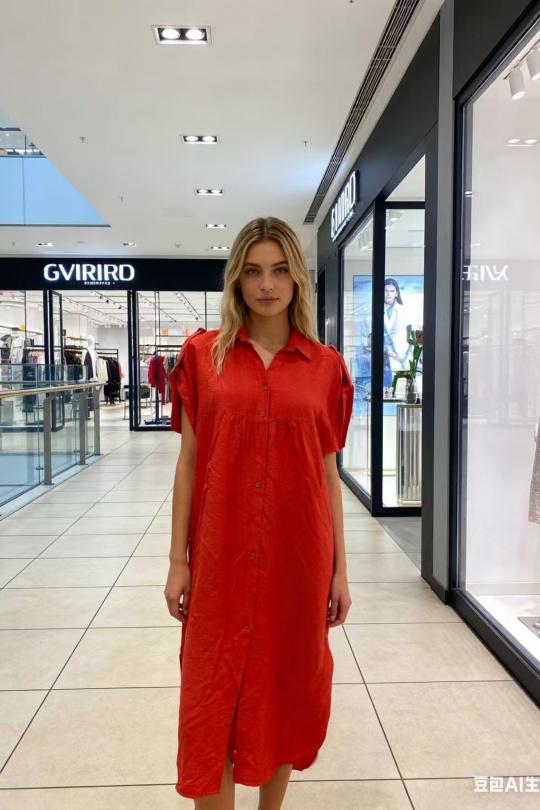 Robes mi-longues Femme Rose CORALINE 23101-2 Efashion Paris