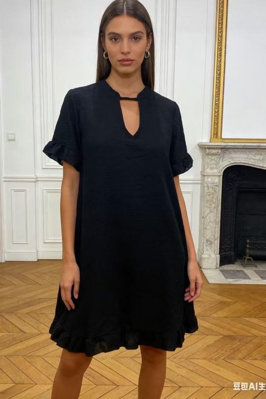 Robes mi-longues Femme Beige CORALINE 8638 Efashion Paris