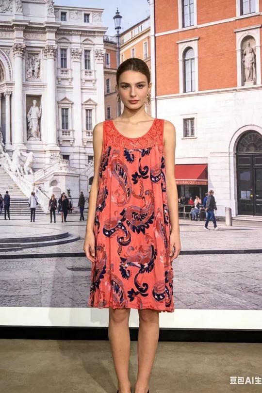 Robes mi-longues Femme Beige CORALINE 388-16 Efashion Paris