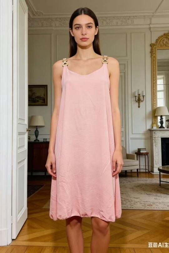 Robes mi-longues Femme Rose CORALINE 2760 Efashion Paris