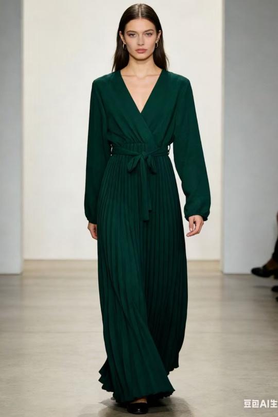 Robes longues Femme Vert sapin CORALINE 20613 Efashion Paris