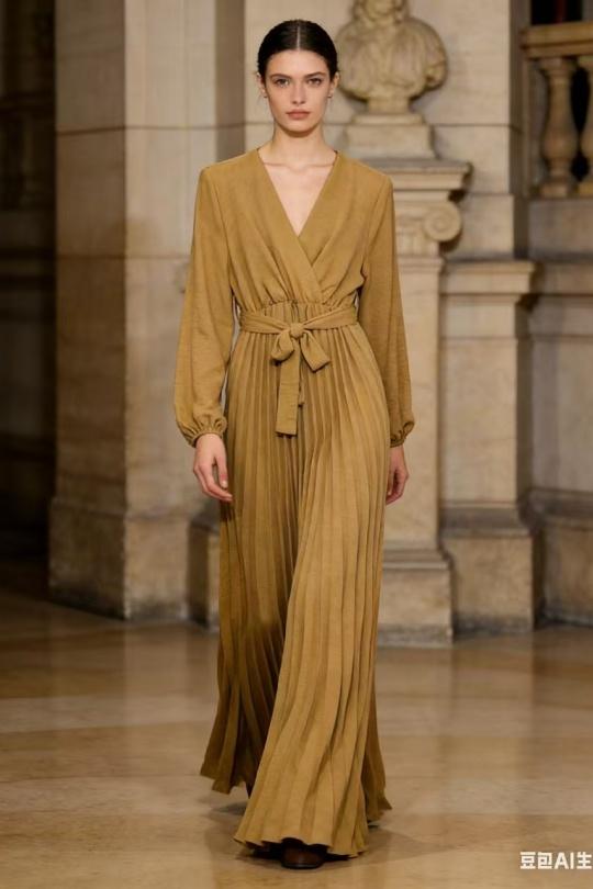 Robes longues Femme Vert sapin CORALINE 20613 Efashion Paris