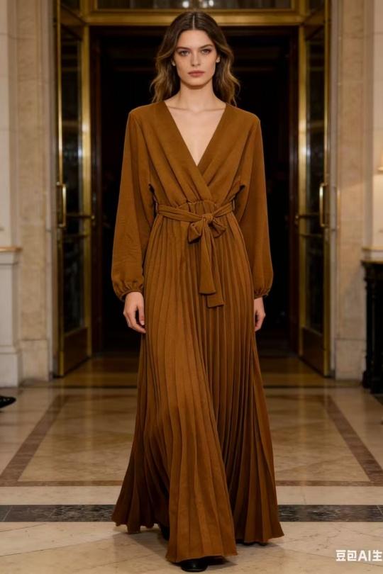 Robes longues Femme Vert sapin CORALINE 20613 Efashion Paris