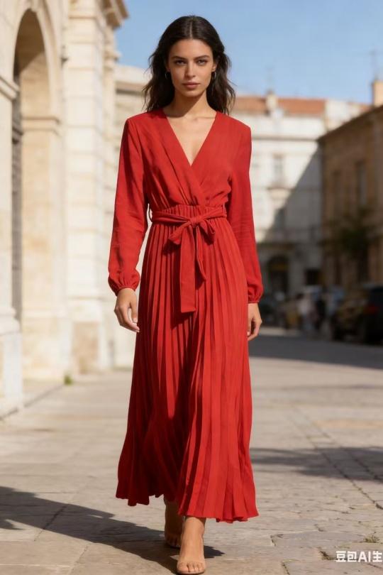 Robes longues Femme Vert sapin CORALINE 20613 Efashion Paris