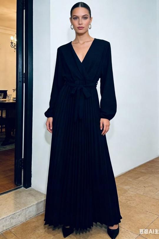 Robes longues Femme Vert sapin CORALINE 20613 Efashion Paris