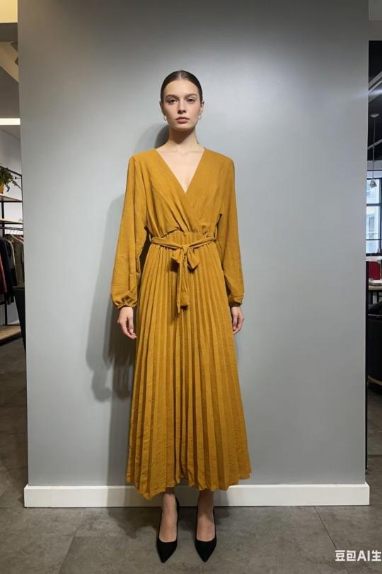 Robes longues Femme Vert sapin CORALINE 20613 Efashion Paris