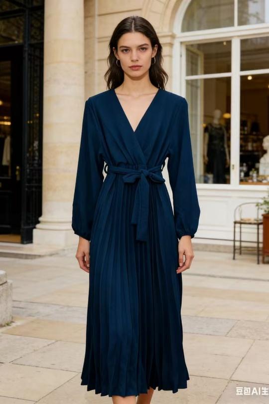 Robes longues Femme Vert sapin CORALINE 20613 Efashion Paris