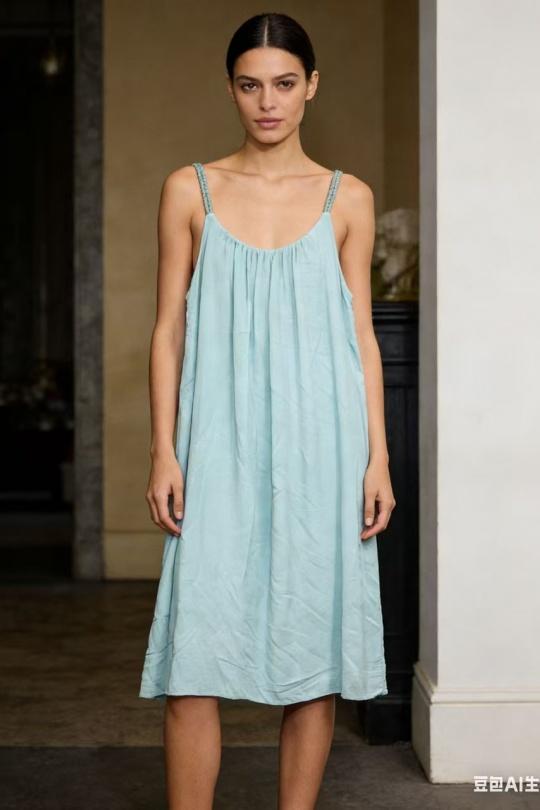 Robes mi-longues Femme Vert d eau CORALINE 20514 Efashion Paris