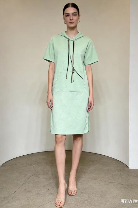 Robes mi-longues Femme Vert CORALINE 13211 Efashion Paris