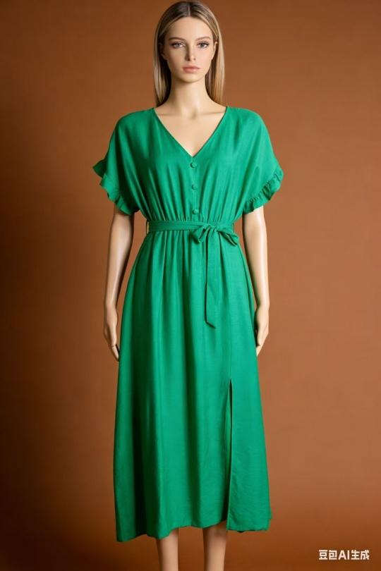 Robes longues Femme Vert CORALINE 11381 Efashion Paris