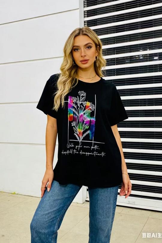 T-shirts Women Black CORALINE 100-56 Efashion Paris