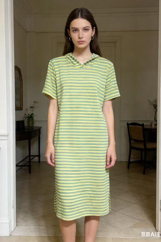 Robes mi-longues Femme Beige CORALINE 13292 Efashion Paris