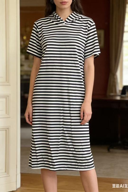 Robes mi-longues Femme Beige CORALINE 13292 Efashion Paris