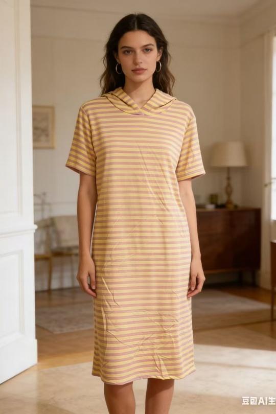 Robes mi-longues Femme Beige CORALINE 13292 Efashion Paris