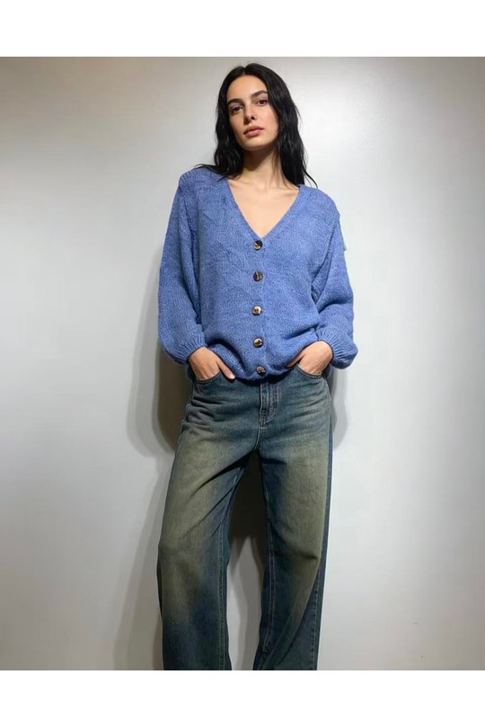 Gilets Femme Bleu ciel CORALINE 24501 Efashion Paris