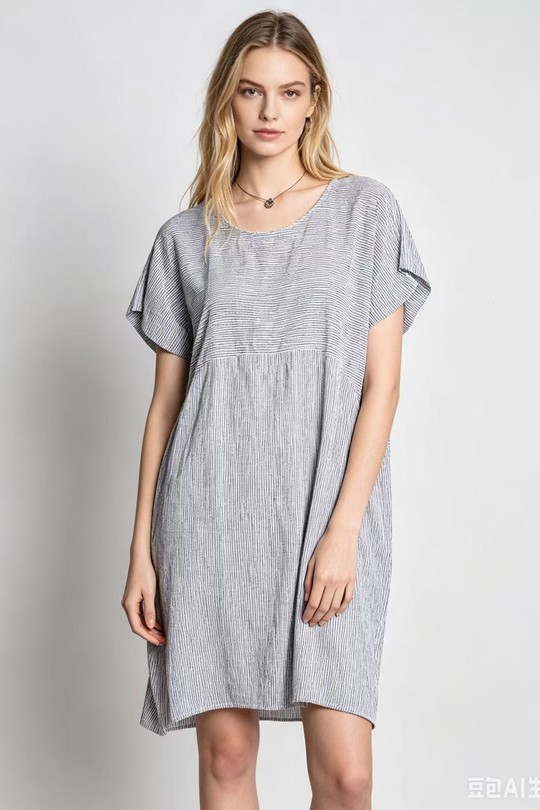 Robes mi-longues Femme Beige CORALINE 8920 Efashion Paris