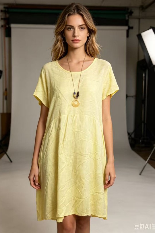 Robes mi-longues Femme Beige CORALINE 8920 Efashion Paris