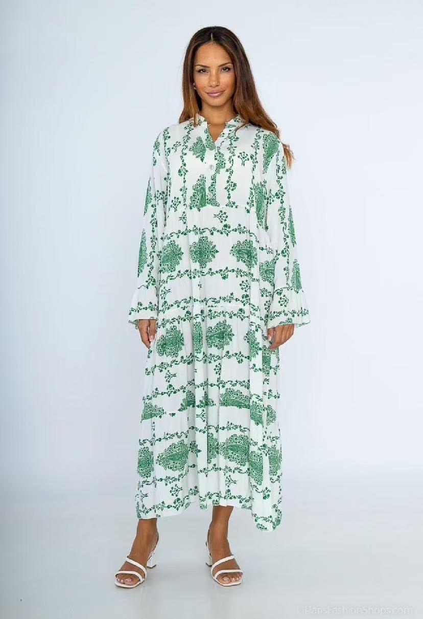 Robes longues Femme Vert CORALINE 1227 #c Efashion Paris