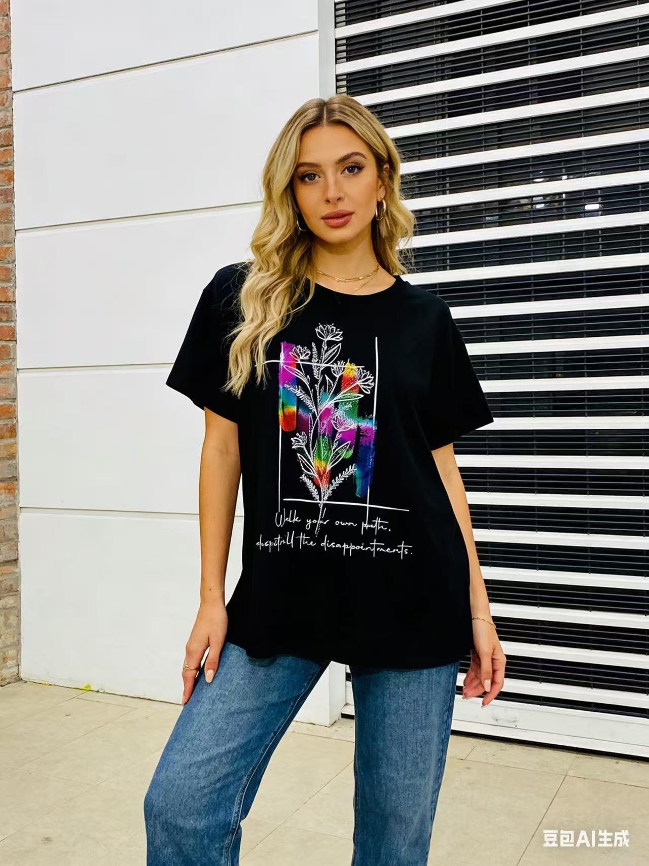 T-shirts Women Black CORALINE 100-56 #c Efashion Paris