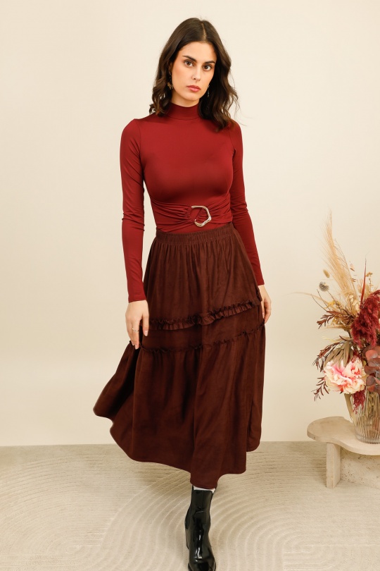 Jupes Femme Bordeaux Cherrykoko  9834 Efashion Paris