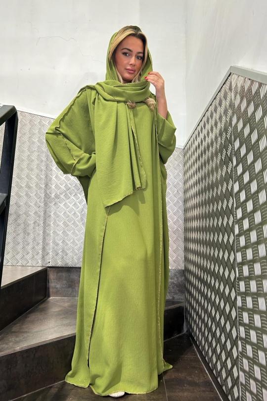 Abaya Femme Vert pomme AHJ FASHION HJA-242908 Efashion Paris