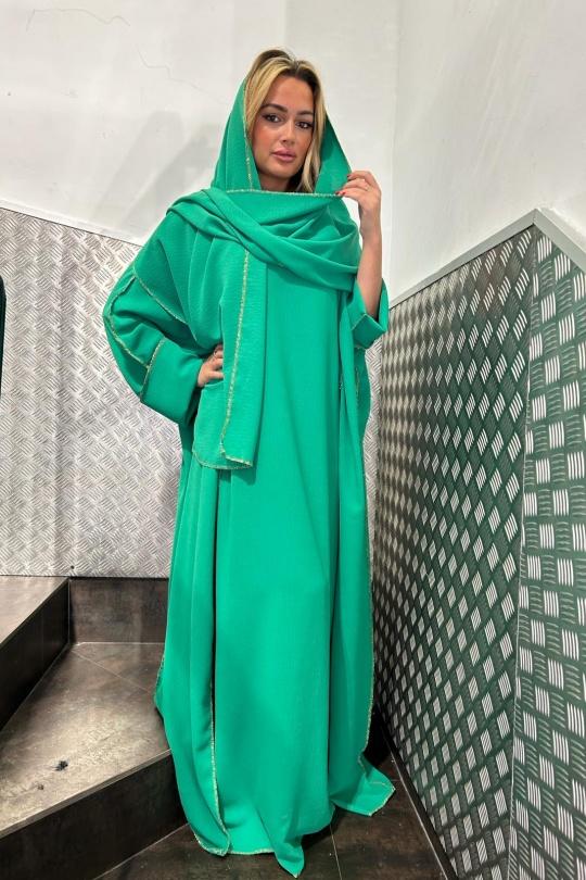Abaya Femme Vert pomme AHJ FASHION HJA-242908 Efashion Paris