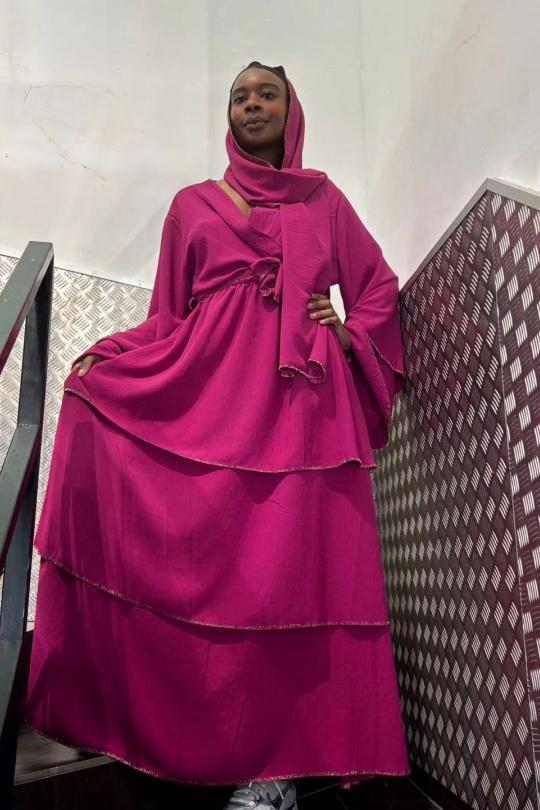 Abaya Femme Noir AHJ FASHION HJA-245003 Efashion Paris