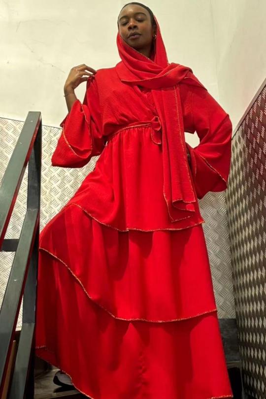 Abaya Femme Mauve AHJ FASHION HJA-245009 Efashion Paris