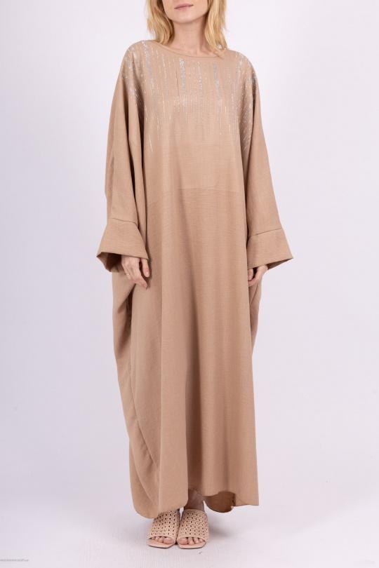 Abaya Femme Brun AHJ FASHION HJA-352200 Efashion Paris
