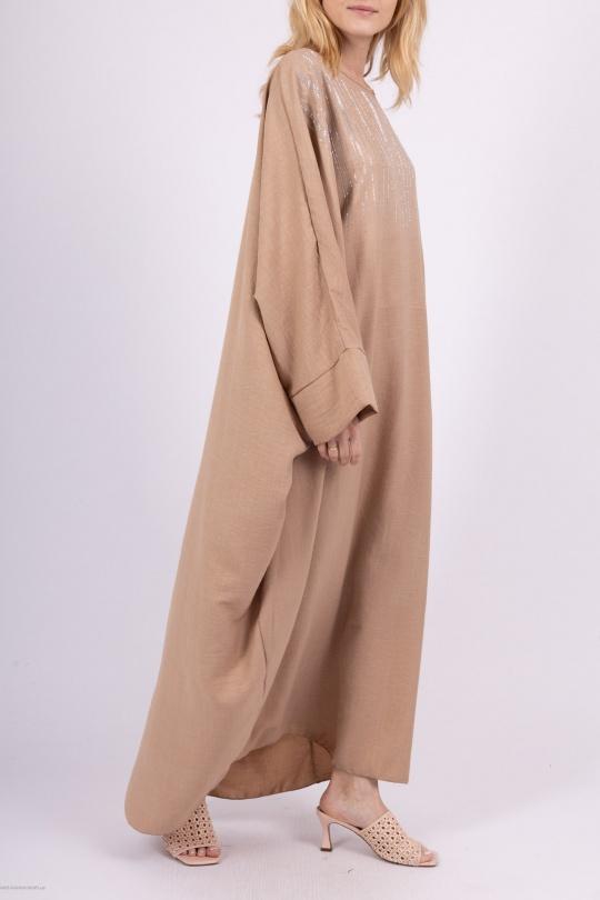 Abaya Femme Brun AHJ FASHION HJA-352200 Efashion Paris