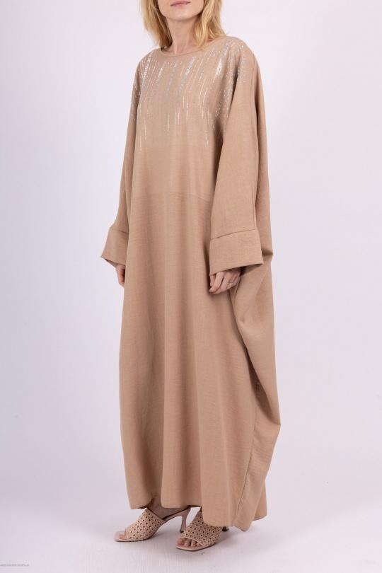 Abaya Femme Brun AHJ FASHION HJA-352200 Efashion Paris