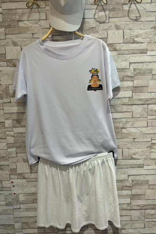 T-shirts Women White HJA DIFFUSION HJA-25616 Efashion Paris