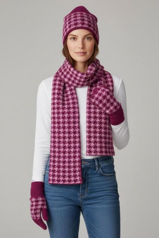 Ensembles Accessoires Violet AHJ FASHION SET TROIS PIECES A MOTIF Efashion Paris