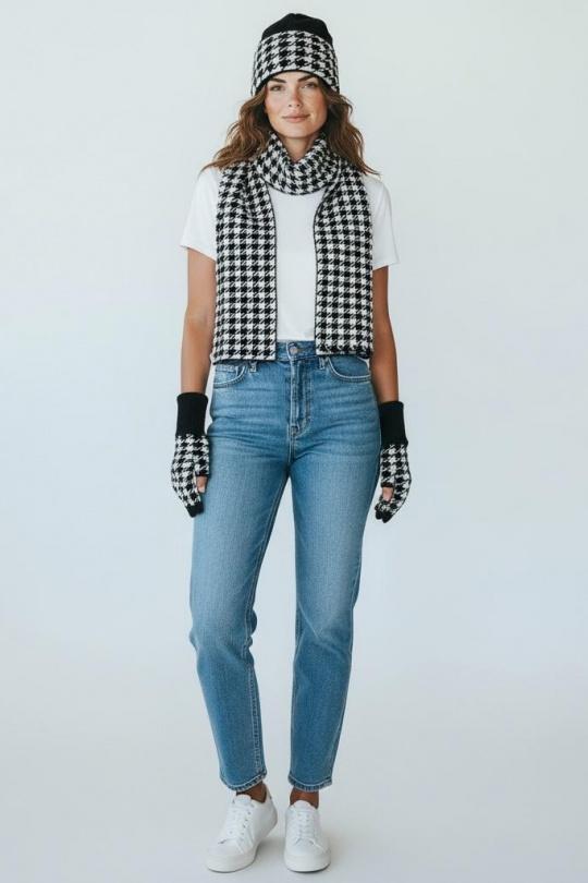 Ensembles Accessoires Violet AHJ FASHION SET TROIS PIECES A MOTIF Efashion Paris