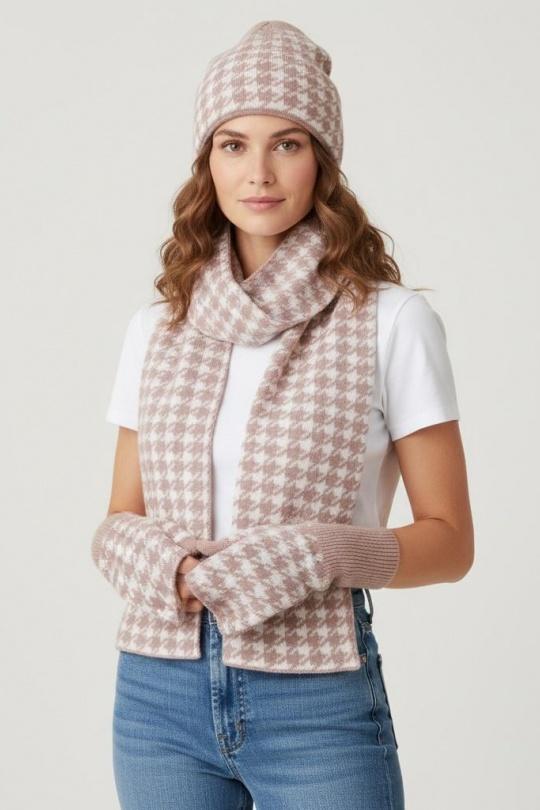 Ensembles Accessoires Violet AHJ FASHION SET TROIS PIECES A MOTIF Efashion Paris