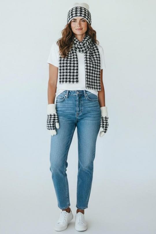 Ensembles Accessoires Violet AHJ FASHION SET TROIS PIECES A MOTIF Efashion Paris