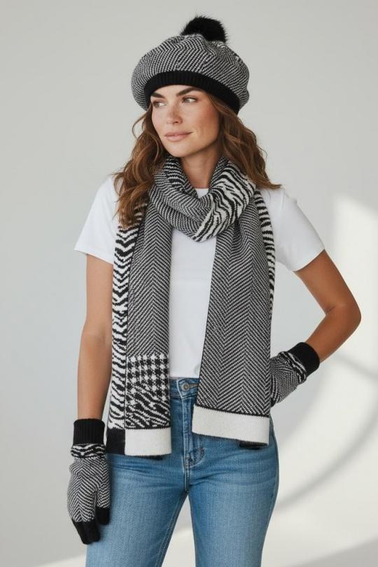 Ensembles Accessoires Violet AHJ FASHION SET TROIS PIECES A MOTIF Efashion Paris