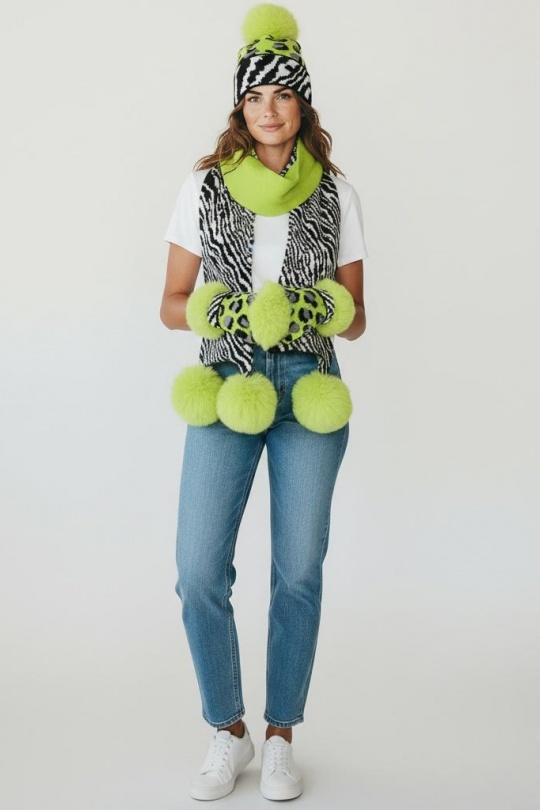 Ensembles Accessoires Blanc AHJ FASHION SET 3 PIECES POMPOM Efashion Paris