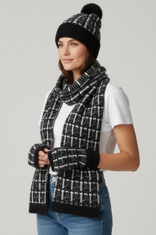 Ensembles Accessoires Blanc AHJ FASHION SET 3 PIECES POMPOM Efashion Paris