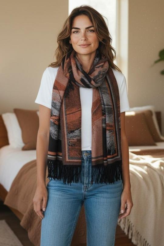 Écharpes Accessoires Noir AHJ FASHION ECHARPE SC-23498 Efashion Paris